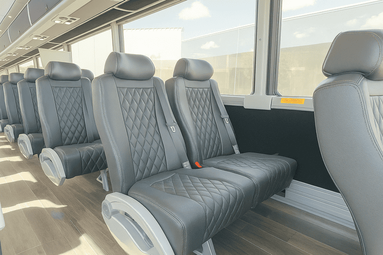 interior of Daly City Shuttle Bus Rentals charter bus